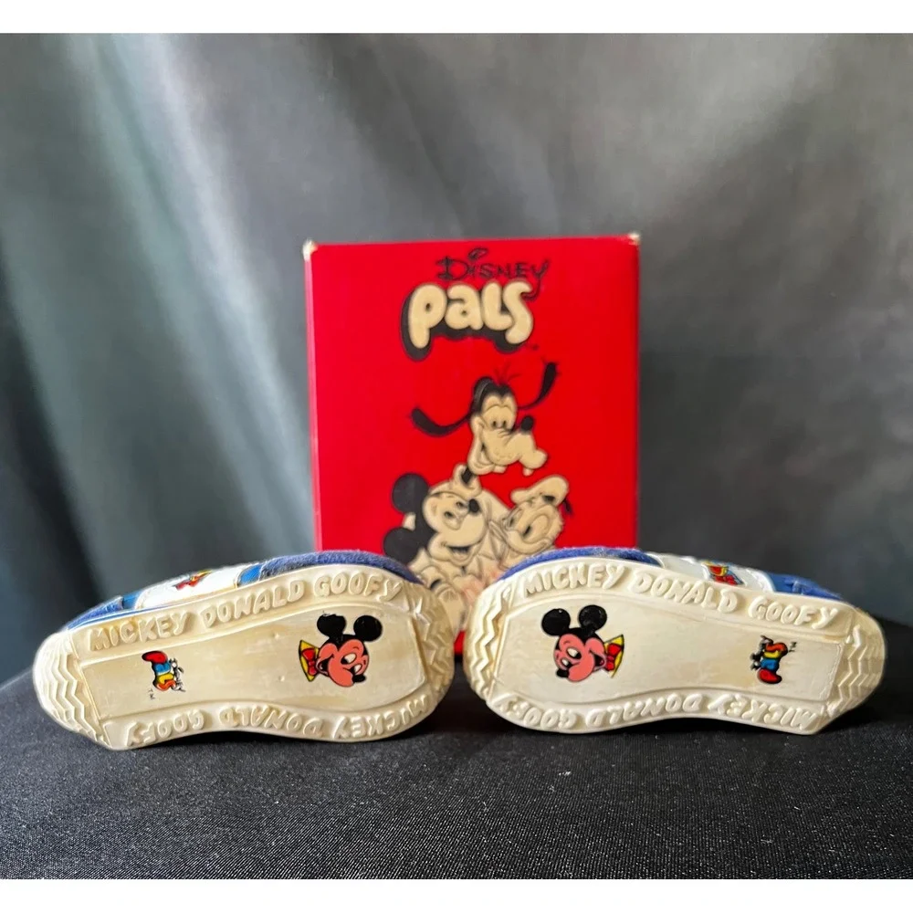 Vintage Disney Pals Baby Shoes Toddler‎ Sneakers Cartoon Mickey Goofy